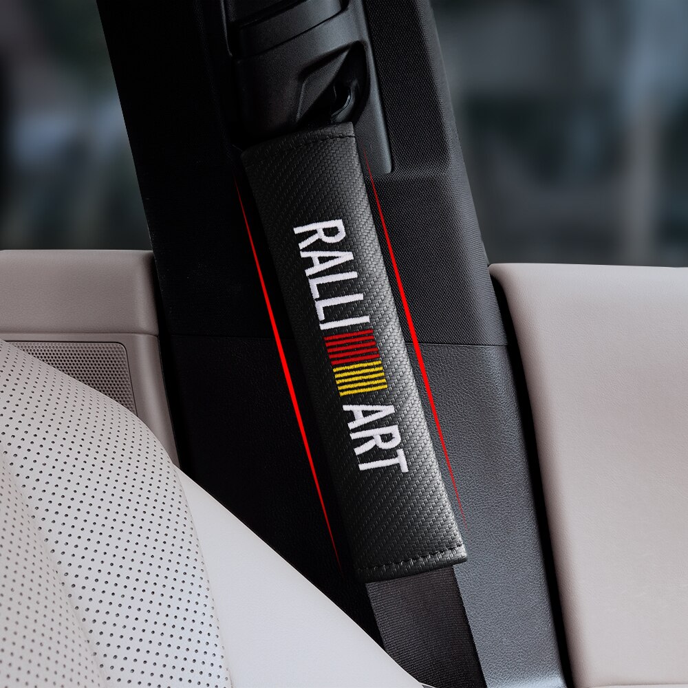 Car Seat Belt Cover Ralliart Cushion Pad For Mitsubishi